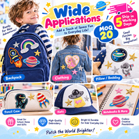 Patch brodé thermocollant et à coudre pour enfants, motifs planètes, étoiles, fusées, astronautes, licornes, galaxie, vente en gros