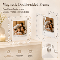 Cadre photo carré transparent sans cadre en acrylique magnétique double face haute transparence de qualité supérieure