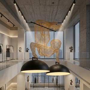 Lampadario Moderno per Hall di Hotel e Villa, Facile Installazione, Personalizzazione di Fabbrica, <span class=keywords><strong>Paralume</strong></span> in Ferro a Forma Umana, Lampadario Sospeso - Product Image 3