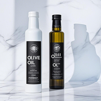 Bouteille en Verre Mat Blanc Noir 500ml 250ml pour Huile d'Olive, Huile de Camélia, Huile de Noix – Forme Ronde ou Carrée, Logo Personnalisé