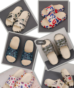 Bronax Joomra sandal selop, eksklusif happyflop anti-statis nyaman Logo kustom bantal geser EVA ringan bersirkulasi awan - Product Image 4