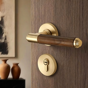 Amerikanischer Stil Zinklegierung Holz-Schlafzimmertürgriff Einfach Modern Magnetisch Geräuschlos Links/Rechts für Apartment- und Hotelnutzung - Product Image 1