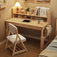 Design minimaliste pour enfants de bureau d'ordinateur de bureau ergonomique en bois massif pur; Chambre de petit appartement; Étude familiale