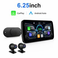Écran tactile sans fil CarPlay pour moto, 6,25 pouces, 600 NIT, double objectif, DVR, TPMS, GPS, détection rapide de la vitesse, déverrouillage rapide, modèle exclusif