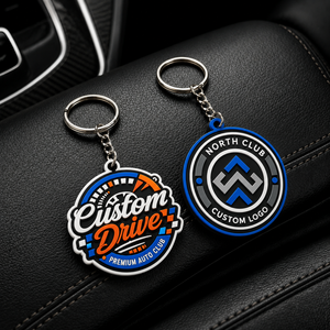 Wholesale Creative Sport Style Silicone Round <b>Keychain</b> <b>Custom</b> 3D/2D Logo Soft Rubber Pvc <b>Keychain</b> With Keyring - Product Image 4