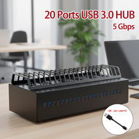 Boîtier de connexion USB 2.0/3.0 pour 40 appareils mobiles, concentrateur USB pour téléphones Android avec câbles USB-C