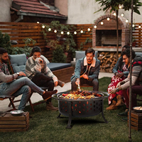 Foyer d'extérieur 36 ''Foyer à bois Métal Acier BBQ Grill Patio Camping Brûlant Rond BOL FIRE PIT