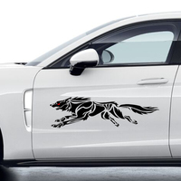 Autocollants de Voiture Personnalisés Réfléchissants Loup, Impression Design Décoration, Pour Extérieur, Porte, Côté de Carrosserie, Capot et Pare-chocs en PVC