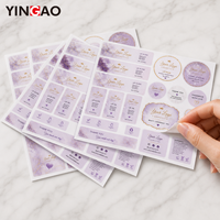 Autocollants prédécoupés Yingao avec logo personnalisé, autocollants en vinyle imperméables pour marque cosmétique, impression d'étiquettes pour emballages de gloss à lèvres