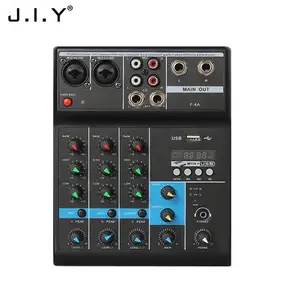 J.I.Y F-4A Audio Mixer Control 4-Channel Amplifier Professional USB Sound Mixer