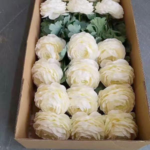 Ranunculus rosa y blanco, flor de simulación de ensueño, decoración de boda, se puede reutilizar y nunca se marchita - Product Image 5