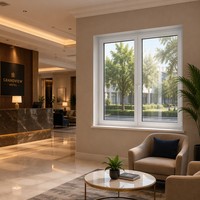 Ventanas de PVC de Color Personalizado para Casa, Ventana Abatible Multicámara, Aislamiento Térmico, Larga Vida Útil