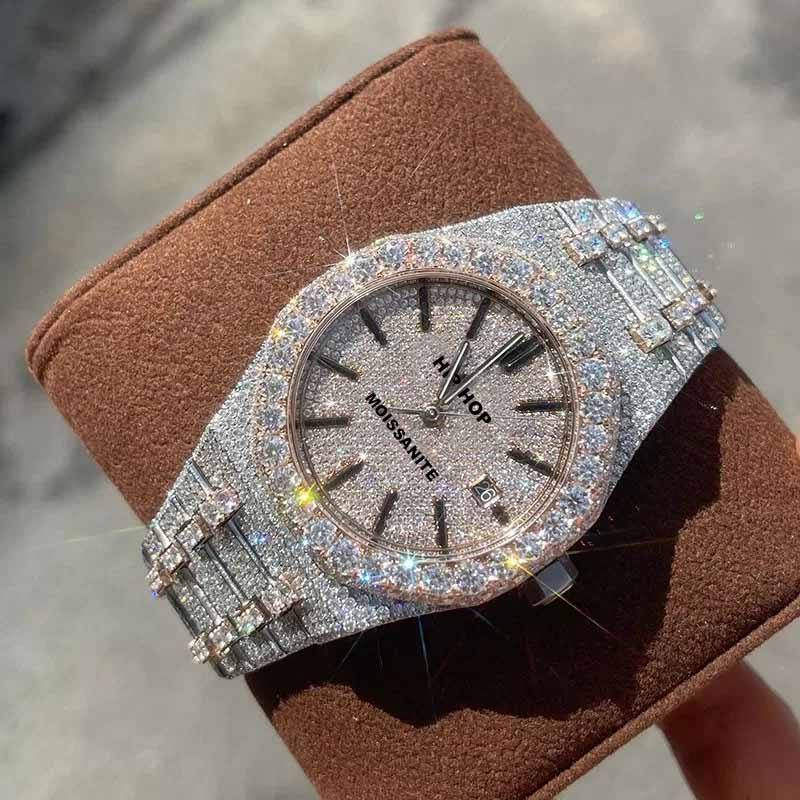 Iced Out Hip Hop Moissanite Watch - VVS Diamond Quality