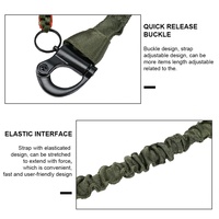 Sangle de sécurité tactique en polyester avec élastique interne, cordon de retenue personnel pour les sports de plein air, l'entraînement et le camping