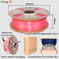 Sting3d PLA 3D-Filament PLA Filament 1,75mm Genauigkeit +/- 0,03 mm 3 Farben in 1 Tri-Color 3D-Druckfilament PLA Pro Filament