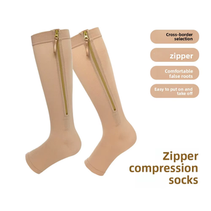 Calcetines de compresión de media pantorrilla de alta calidad de grado médico para uso transfronterizo, con cremallera YKK, unisex, juveniles, de material Spandex/Nylon - Product Image 6