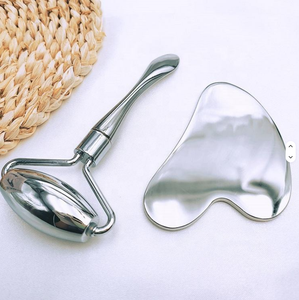 2024 Hot Selling Stainless Steel Body Guasha Scrap Anti Aging Silver 3D <b>Metal</b> Face <b>Roller</b> - Product Image 6
