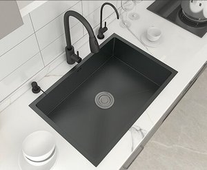 อ่างล้างจานสแตนเลสสองหลุมขนาดใหญ่ ป้องกันสนิม ลดเสียงรบกวน สำหรับธุรกิจอาหาร - Product Image 4