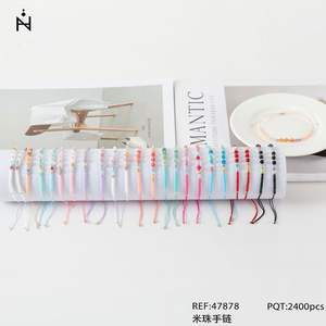 Pulsera de cuentas de semillas, hilo colorido, ajustable, joyería de moda para mujeres y niñas, regalo de fiesta, 2400 piezas, Ref47878 - Product Image 1