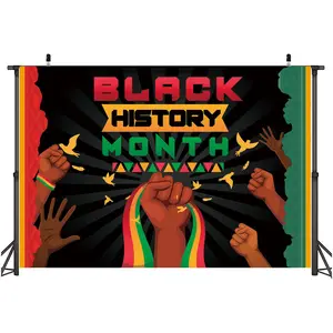 派对装饰品用品黑色历史月横幅非裔美国人解放标志背景