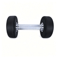 Ensemble d'haltères à tête ronde revêtues de PU avec coque inodore et logo laser personnalisé pour la fourniture en gros d'équipements de gym
