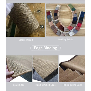 Tappeto in Sisal Naturale di Alta Qualità su Misura con Bordo Bordato Antiscivolo Durevole per Soggiorno, Spogliatoio, Hotel - Product Image 6