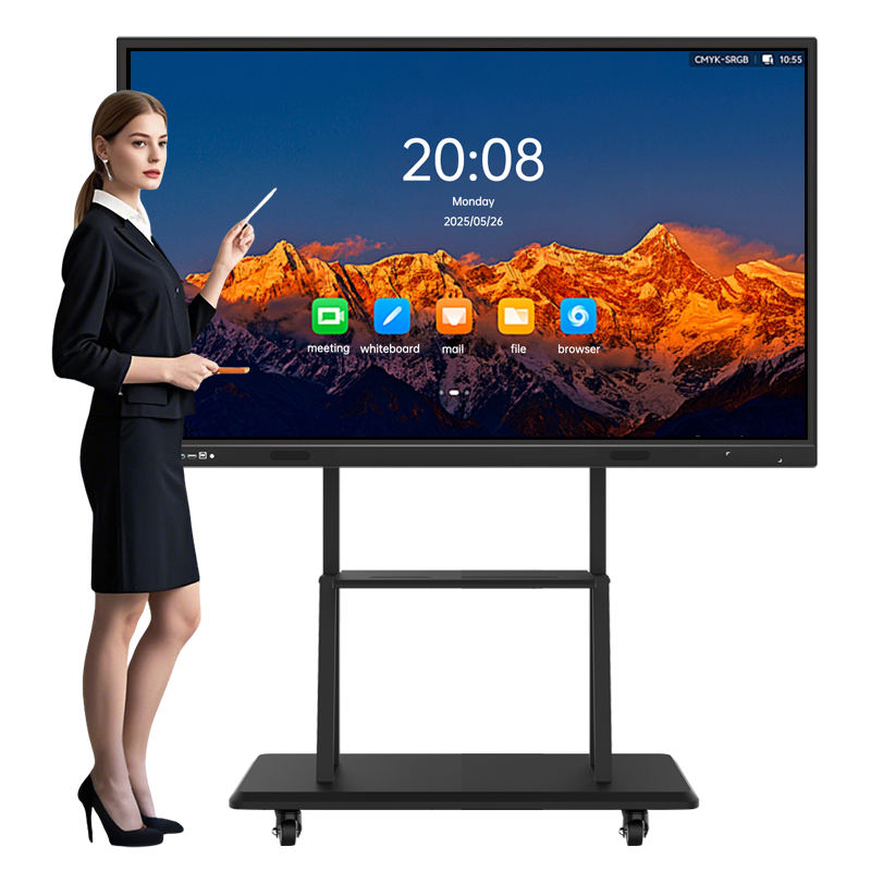 Интерактивная доска 4K UHD 55 дюймов сенсорный экран плоская панель Дисплей Смарт-доска со стендом для офисных встреч в классе
