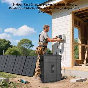 Centrale Elettrica Portatile Nera o <span class=keywords><strong>Verde</strong></span> ad Alta Capacità con Pannelli Solari 3000W 6092.8Wh, Generatore Solare per il Soccorso in Stagione Tifonica - Product Image 4