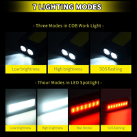 Lampe de travail portable COB LED pour réparation automobile, lumière froide blanche, lampe à main magnétique, rechargeable pour voiture, éclairage extérieur puissant pour inspection