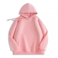 Sweat à capuche épais en molleton uni de 600 g pour homme, coupe ample, en coton et polyester, unisexe, pour l'automne et l'hiver