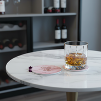 Sous-verre rond en papier et liège, design classique, écologique, pour la table de cuisine