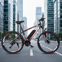 Vélo de montagne électrique à assistance électrique 350W 48V 26 pouces, cadre en acier haute teneur en carbone, batterie au lithium, suspension avant, double frein à disque arrière, 60 km d'autonomie