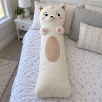 Coussin lesté rectangulaire personnalisé en forme de renard et d'ours, créatif, doux, grand, en peluche, animal en peluche moelleux, jouet en peluche pour enfant, cadeau