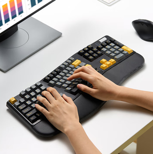 Teclado mecánico ergonómico Split Tri-Mode inalámbrico (2,4 GHz y Bluetooth) y con cable, junta de <span class=keywords><strong>104</strong></span> teclas para oficina y juegos - Product Image 2
