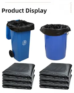 Heavy Duty Biodegradable Black Rolls Rubbish Waste Bag Big Capacity Plastic Bag Flat Mouth Large Garbage Bag