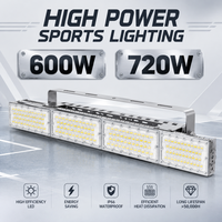 Lampu LED Linear Modul untuk Lapangan Pickleball 600W 720W untuk Arena Olahraga Tenis Padel Luar Ruangan