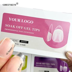 Etiqueta privada XS XXS Ataúd corto <span class=keywords><strong>Almendra</strong></span> Cubierta completa Punta de <span class=keywords><strong>uñas</strong></span> semimate Venta al por mayor Stiletto Square Clear Gel Nail Tips - Product Image 1