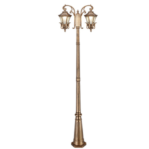 Outdoor Brass Garden Lamp Post <b>LED</b> Warm White Glass Shade IP54 AC 220V <b>Motion</b> <b>Sensor</b> Dimmable 10-Year Warranty - Product Image 1