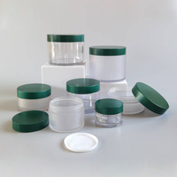 Bouteille PET à paroi épaisse de 100 ml à large ouverture, pot cosmétique en plastique dépoli de 2 oz, pot à gommage de 200 g, pot à crème vert foncé à fond épais de 250 g, pot à crème de 150 g