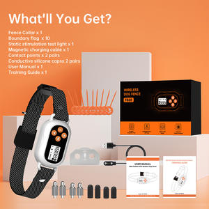 Nieuwe draadloze waterdichte hondentraininghalsband met slimme GPS elektronische omheining, nylon & plastic, 9-26 inch - Product Image 5