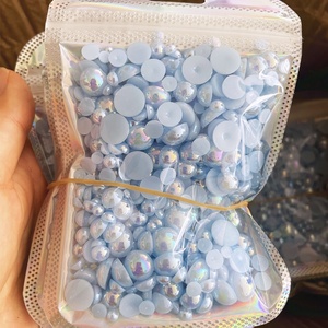 Yantuo เม็ดไข่มุกครึ่งเม็ดผสมขนาด3มม.-10มม. เม็ดไข่มุกด้านหลังแบนสำหรับตกแต่งเล็บกระเป๋าแก้ว30ก. - Product Image 4