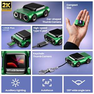 Car Shaped <b>Mini</b> Digital <b>Camera</b> 2K HD Kids <b>Camera</b> 120° Wide Angle Portable Toy <b>Camera</b> For Children Video Recording - Product Image 4