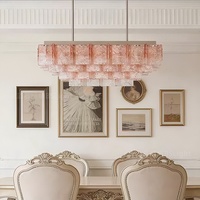 Lustre moderne en verre de Murano, lampe suspendue en verre artisanal pour salon de luxe, décoration d'hôtel, éclairage de style italien