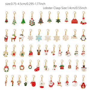 Colgante de decoración navideña de aleación con diseño de dibujos animados, pequeño, adecuado para ropa, bolsos, zapatos, sombreros y llaveros. - Product Image 2