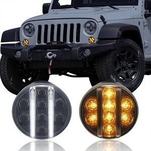 Nouveaux feux de signalisation LED <span class=keywords><strong>pour</strong></span> calandre avant avec lentilles fumées <span class=keywords><strong>pour</strong></span> Wrangler JK JKU 2007-2017, LED ambre - Product Image 1