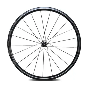 최고 불 30mm 탄소 바퀴 700C 클린처 관이 없는 도로 디스크 브레이크 자전거 바퀴 주문 디자인 탄소 스포크 wheelset