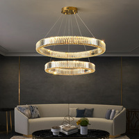 Lustres suspendus LED de luxe pour salle à manger, économie d'énergie, en fer et cristal, réglables en hauteur, modernes, pour hôtel et intérieur