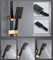 Ensemble de Douche Thermostatique Complet Mural Numérique LED Luxe en Laiton Or Rose Piano pour Salle de Bain
