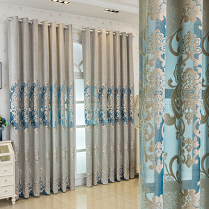 Cortinas Opacas Ignífugas de Poliéster 100% con Bordado Estilo Europeo, Aislantes para Sala de Estar, con Cenefas, Gran Venta - Product Image 6