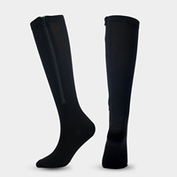 Pression graduée varices élastique bas de course fermeture éclair chaussettes de compression